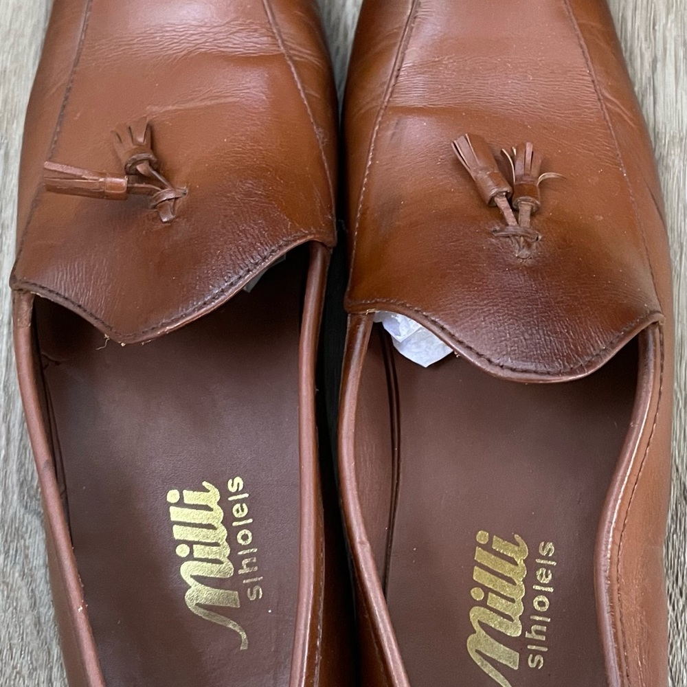 Mens Milli Shoes brown leather size 8